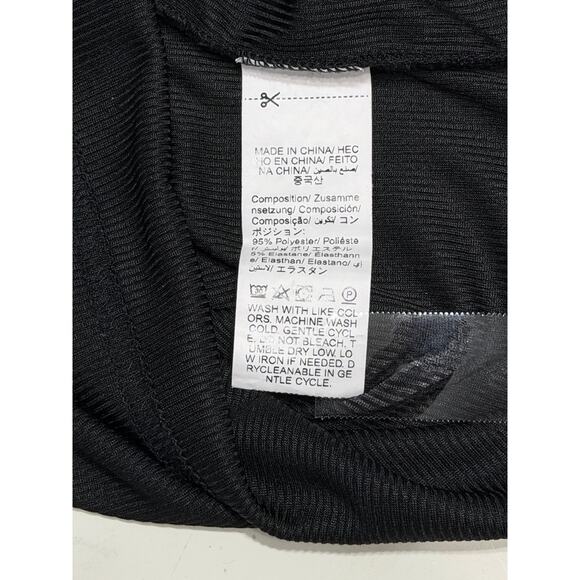 Romwe Womens Ribbed Knit Ruched, Lace Trim Top sz S Career Office Black Y2K - Picture 4 of 4